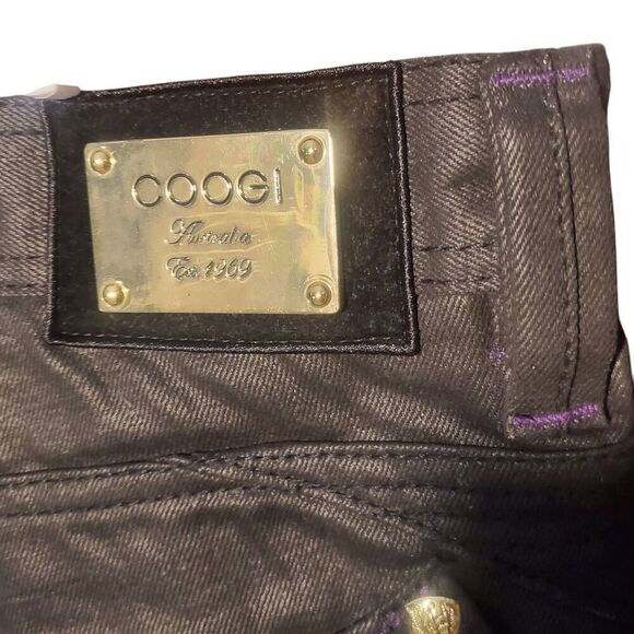 COOGI Mens Sz 40x35 Black Dark Wash Baggy Jeans Hip Hop Y2K Embroidered Pockets - Picture 10 of 14